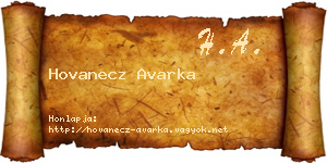 Hovanecz Avarka névjegykártya